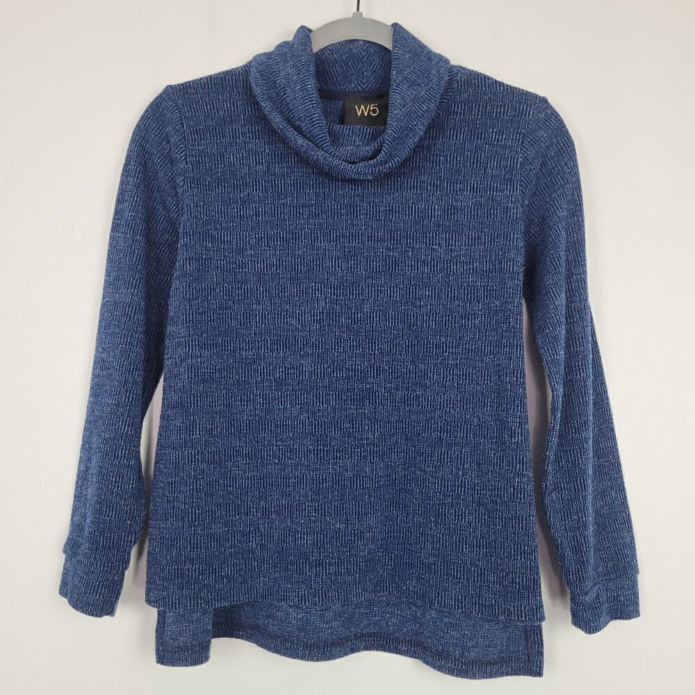 Anthropologie W5 Concepts Navy Blue Cowl Neck Pullover Top S 22752NB - Picture 1 of 6